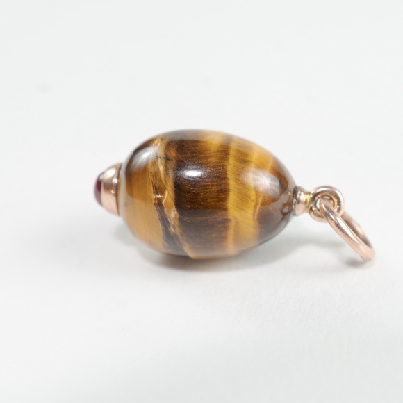 Antique fabrege egg pendent in 14k rose gold - Picture 2 of 4